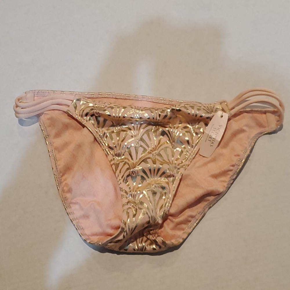 Nwt victorias secret pink and gold bikini bottoms